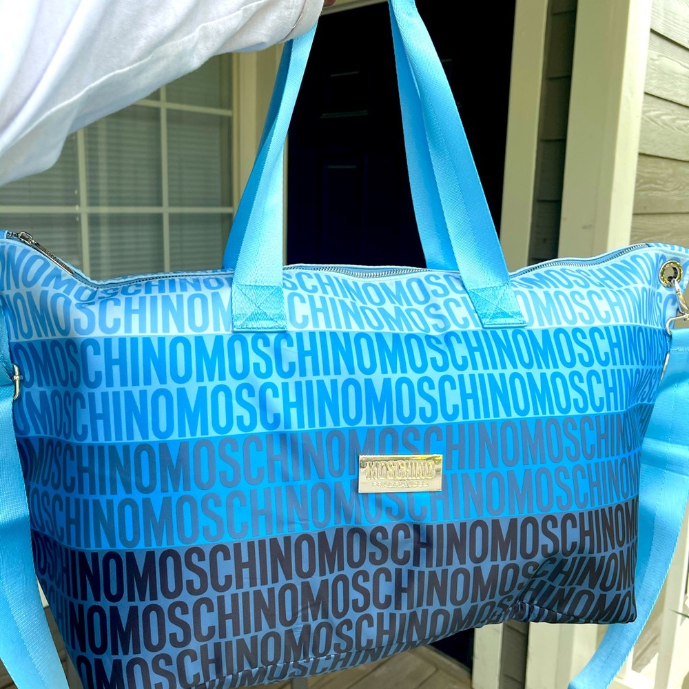 Moschino Logo Duffle Gym Travel Shopper Bag
